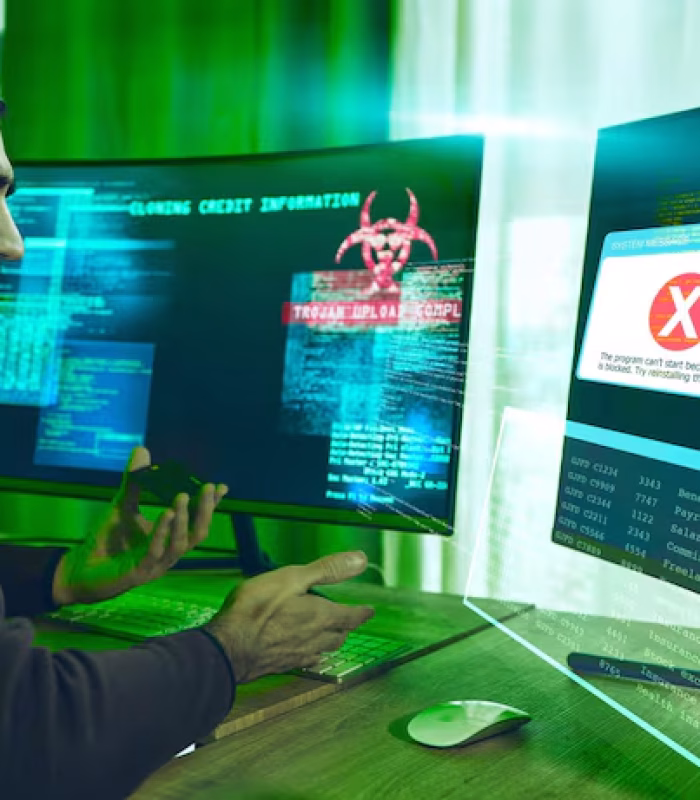 hacker-fraud-man-with-credit-card-computer-phishing-scam-malware-confused-neon-dashboard-criminal-person-reading-error-information-mistake-theft-with-pc-hologram_590464-210173